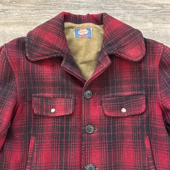 Vintage 1930S / 1940S H.W. Carter & Sons Wool Plaid Mackinaw Hunting Jacket - Picture 3 of 9
